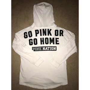 PINK NATION workout sweatshirt (L) WHITE
